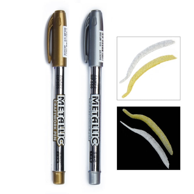 Metallic Silver and Gold Permanent Paint Markers
