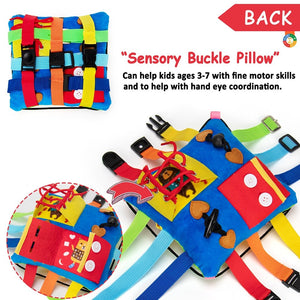 Busy Board for Toddlers - Sensory Buckle Pillow