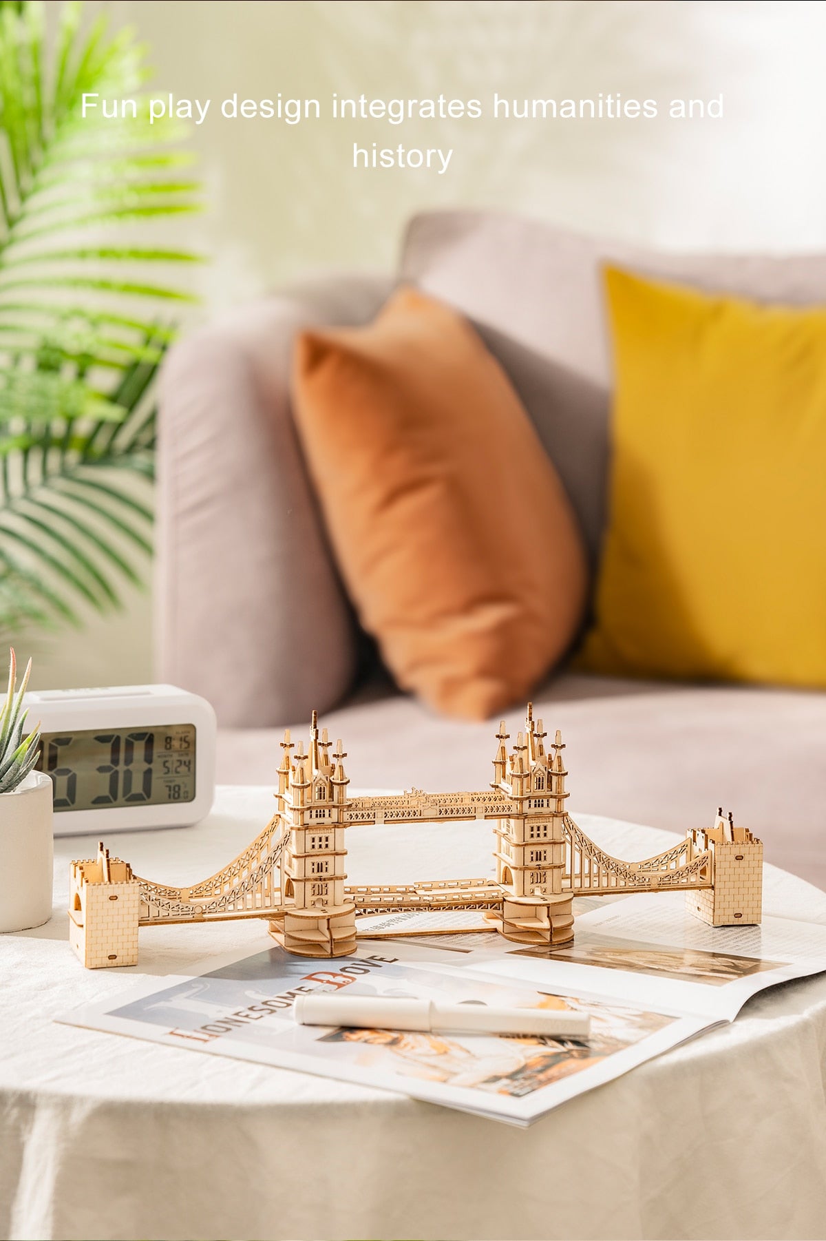 Robotime Rolife DIY 3D Tower Bridge Wooden Puzzle Game