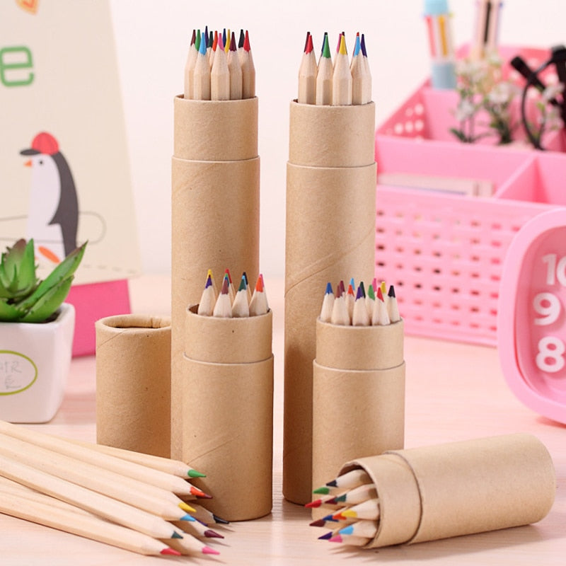 Professional 12 Colors Natural Wood Colored Pencils