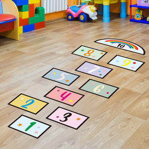 Cartoon Digital Grid Children's Game Floor Sticker