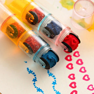 Plastic Mini Ink Stamp Roller Diary Seal Toy