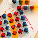 Plastic Mini Ink Stamp Roller Diary Seal Toy