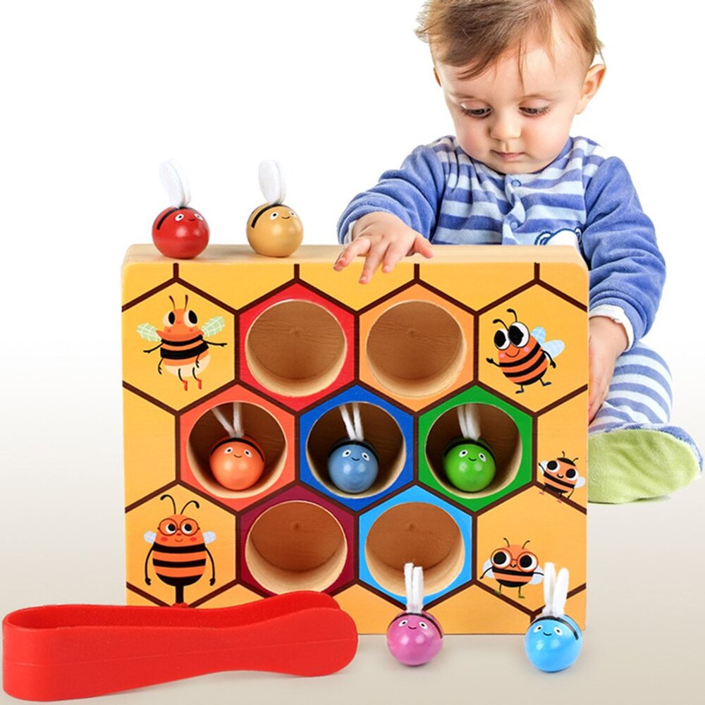 Children Clip Beehive Games Intelligence Color Cognition Toys